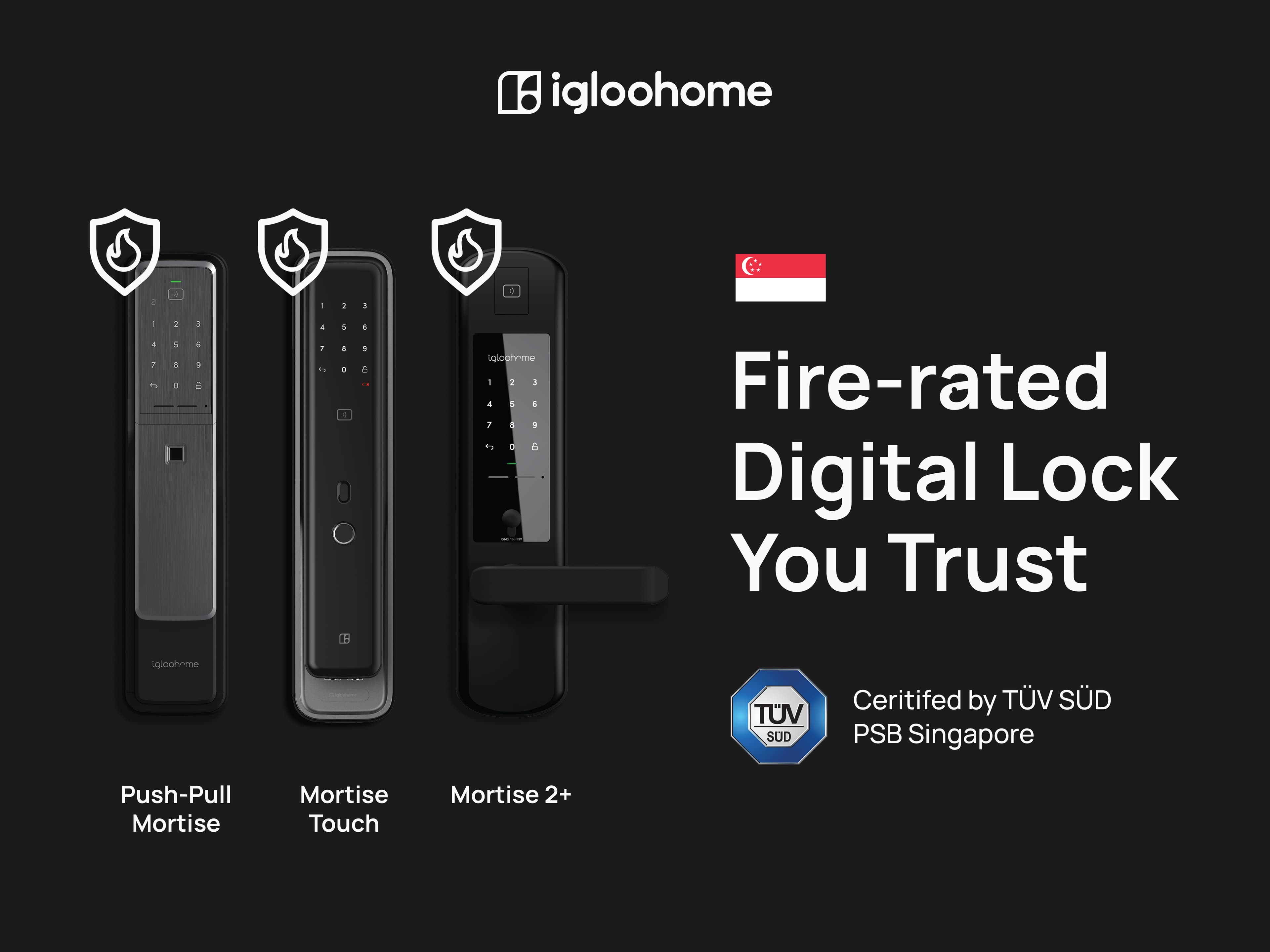 igloohome fire-rated digital lock, certified