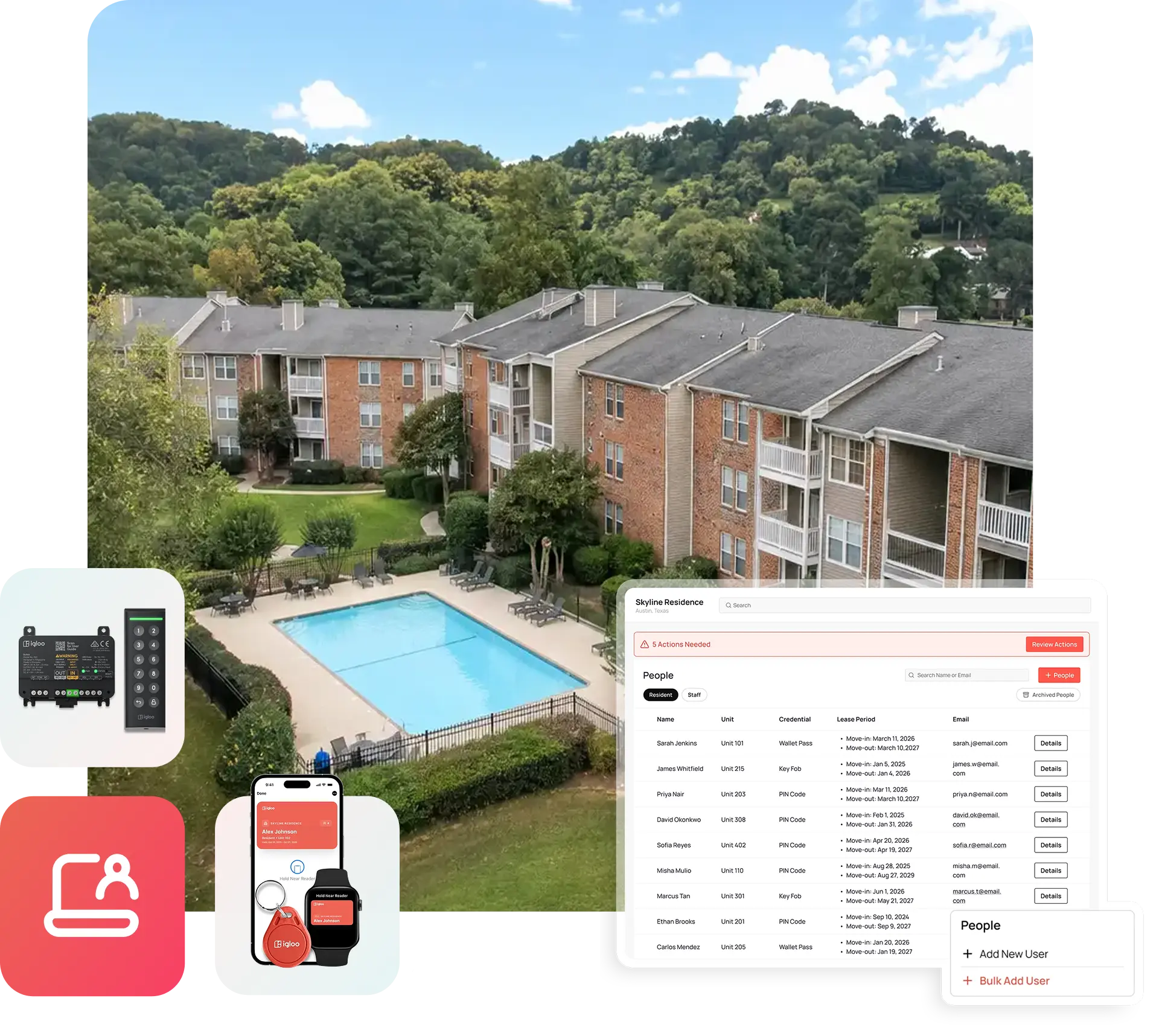 Smart lock access control for multifamily rental apartment buildings