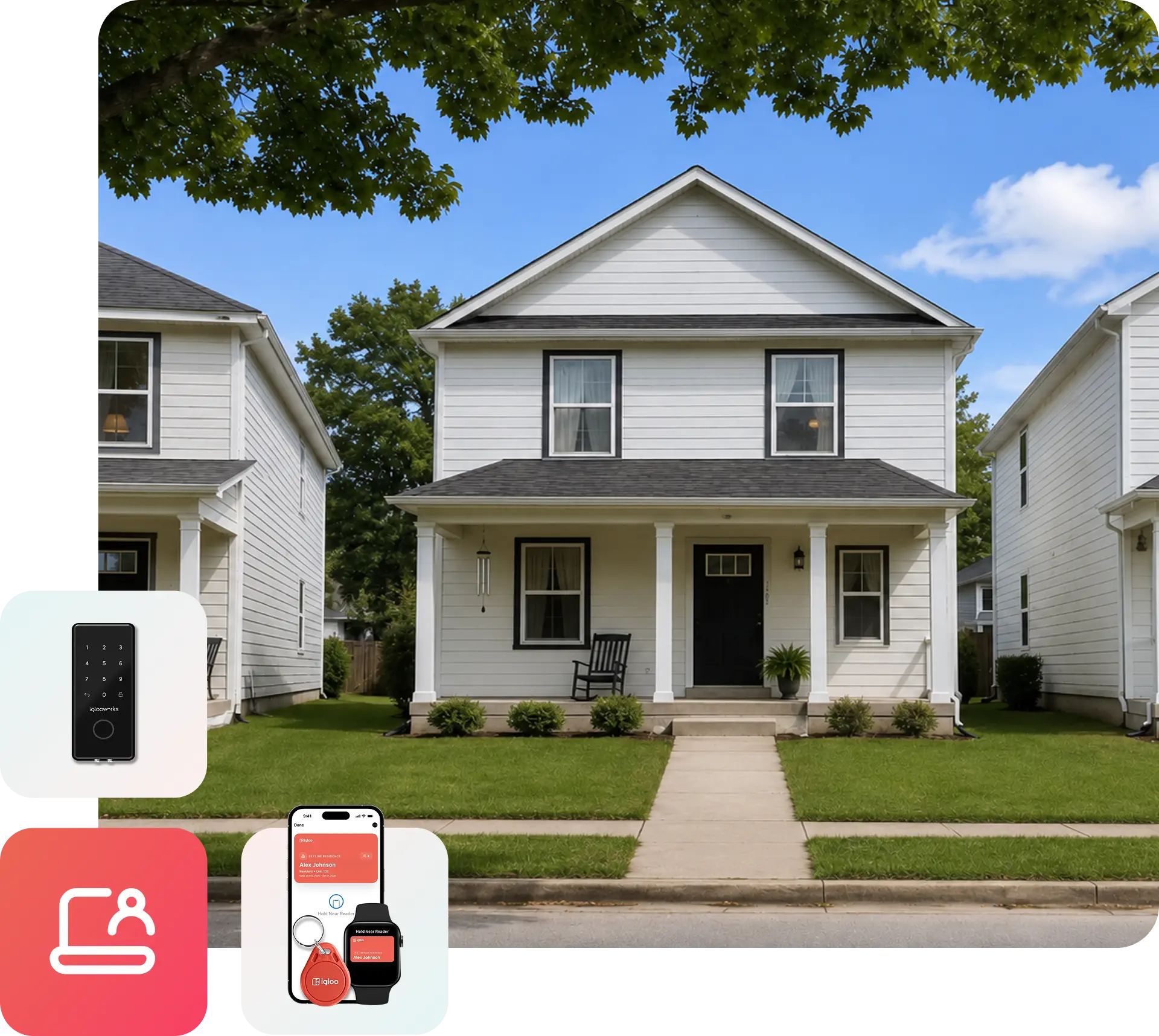 Keyless smart lock entry on a single family rental home